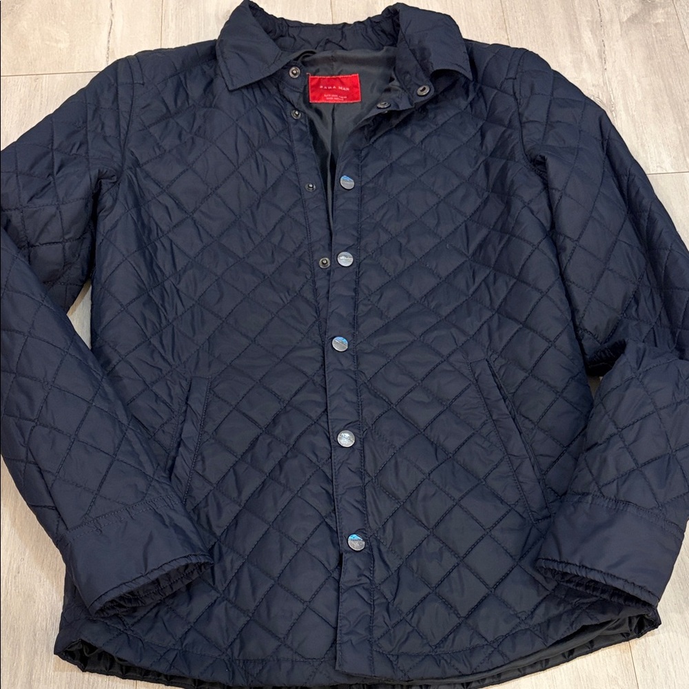 Zara Dark Navy Quilted Jacket